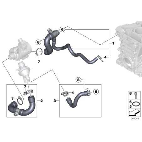 Tuyau de liquide de refroidissement - Pièce d'origine BMW 11537603514