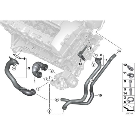 Tuyau de sortie de liquide de refroidissement - Pièce d'origine BMW 11537541992 Tuyau de sortie de liquide de refroidissement - Pièce d'origine BMW 11537541992