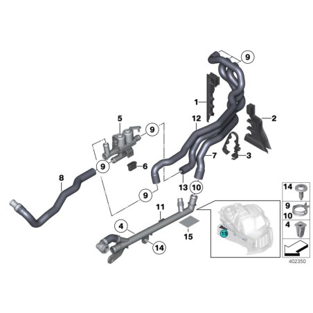 Tuyau de retour de liquide de refroidissement - Pièce d'origine BMW 64509170342