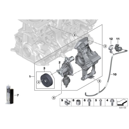 Pompe de liquide de refroidissement - Pièce d'origine BMW 11518638026
