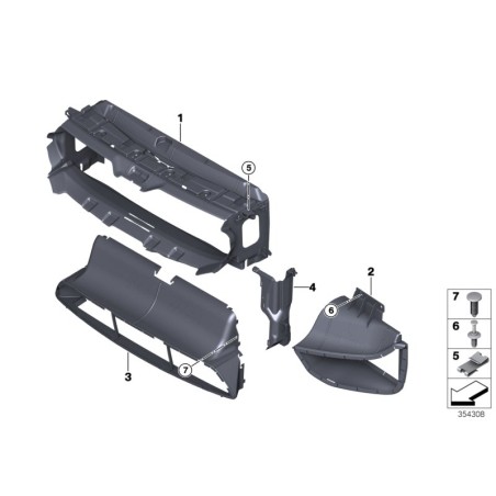 Conduit d'air de radiateur de liquide de refroidissement - diffuseur supérieur - Pièce d'origine BMW 51748054117 Conduit d'air de radiateur de liquide de refroidissement - diffuseur supérieur - Pièce d'origine BMW 51748054117