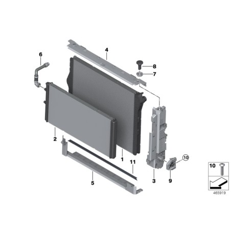 Module de support de radiateur de liquide de refroidissement droit O/S - Pièce d'origine BMW 17117848787 Module de support de radiateur de liquide de refroidissement droit O/S - Pièce d'origine BMW 17117848787