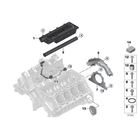 Tuyau de transfert de liquide de refroidissement avec joint torique - Pièce d'origine BMW 11141439975