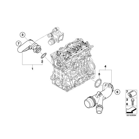 Tuyau de liquide de refroidissement du système de refroidissement - Pièce d'origine BMW 11537572159