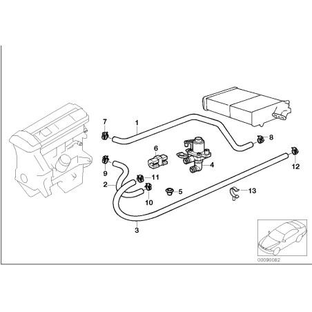 Soupape d'eau du système de refroidissement - Pièce d'origine BMW 64118375443