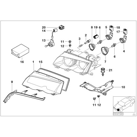 Bague de fixation du clignotant - Pièce d'origine BMW 63126912012