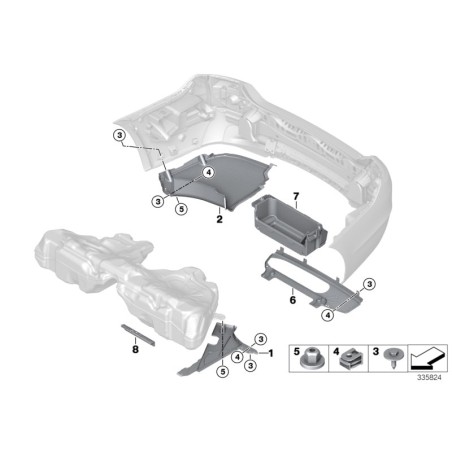 Couvercle inférieur droit - Pièce d'origine BMW 51758049042
