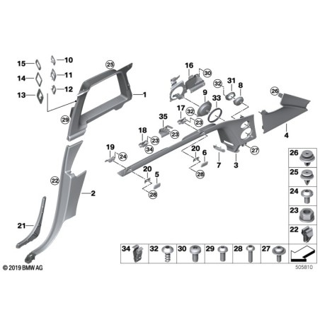 Capuchon de couverture - Pièce d'origine BMW 51437006830
