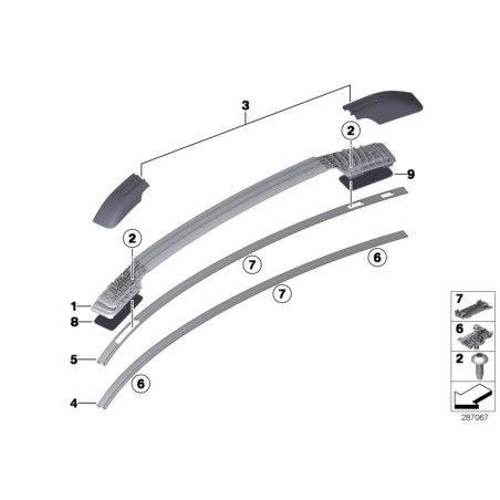 Ensemble de capuchons de couverture - Pièce d'origine BMW 51137237157 Ensemble de capuchons de couverture - Pièce d'origine BMW 51137237157