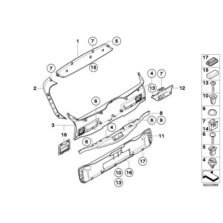 Support de verrouillage de couvercle noir - Pièce d'origine BMW 51497177379 Support de verrouillage de couvercle noir - Pièce d'origine BMW 51497177379