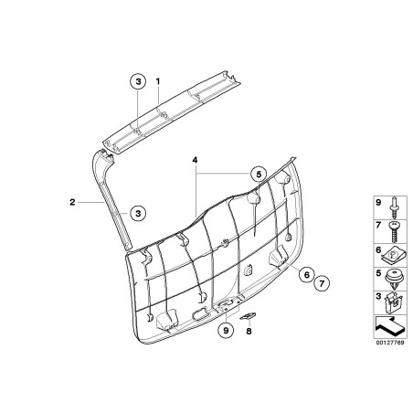 Support de verrouillage de couvercle noir - Pièce d'origine BMW 51498259851