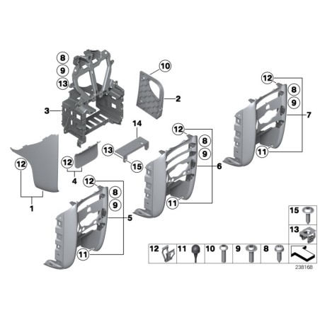 Cache de console centrale d'air automatique - Pièce d'origine BMW 51169206835