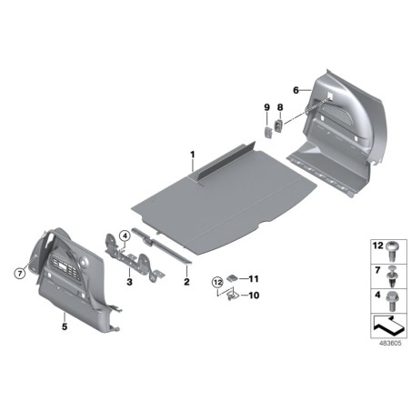 Boucle de fixation de couverture - Pièce d'origine BMW 51477068931