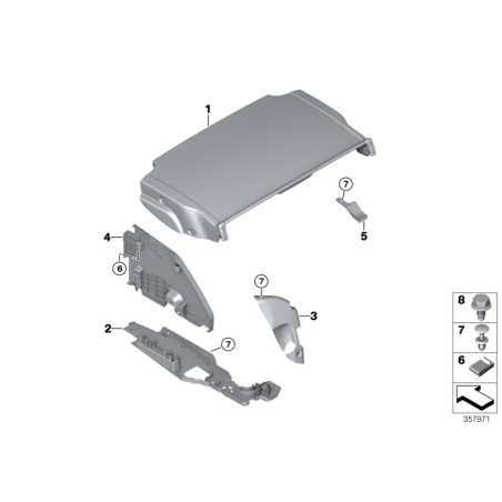 Cache pour couvercle de coffre - Pièce d'origine BMW 51477284157 Cache pour couvercle de coffre - Pièce d'origine BMW 51477284157