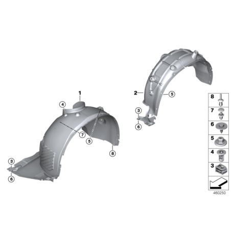 Cache pour passage de roue - Pièce d'origine BMW 51717342178 Cache pour passage de roue - Pièce d'origine BMW 51717342178