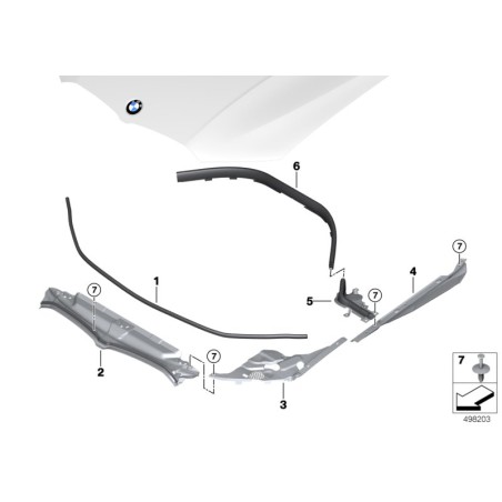 Cache phares gauche - Pièce d'origine BMW 51767499927