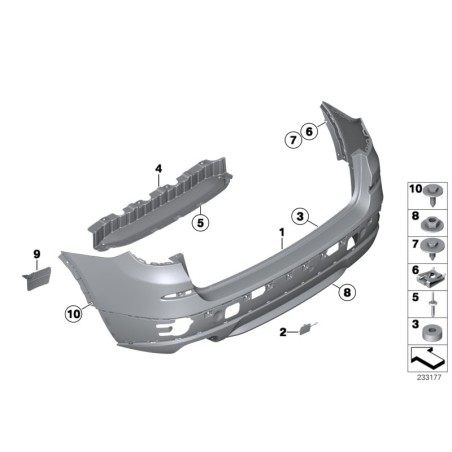 Revêtement arrière inférieur - Pièce d'origine BMW 51127237453 Revêtement arrière inférieur - Pièce d'origine BMW 51127237453