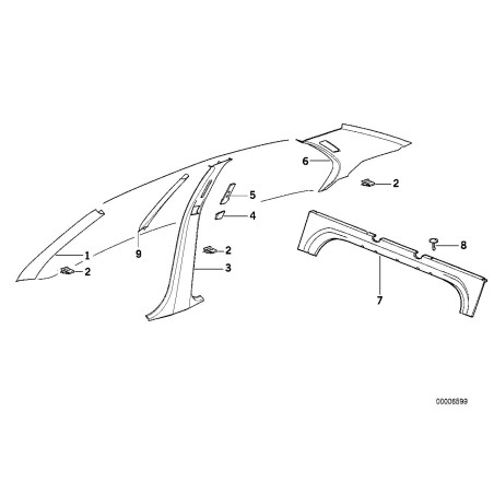 Revêtement de colonne Ctr - Pièce d'origine BMW 51432257923