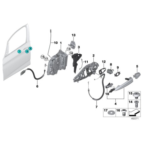 Revêtement apprêté droit - Pièce d'origine BMW 51217396544