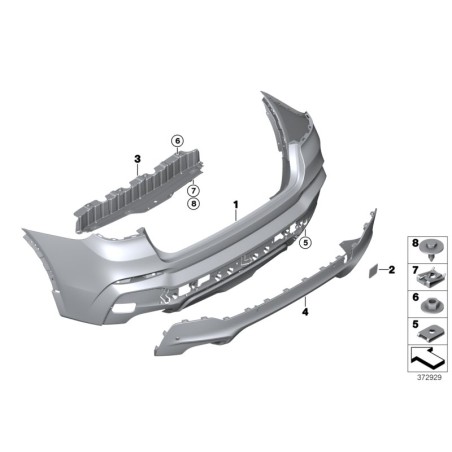 Couvercle du milieu inférieur - Pièce d'origine BMW 51128057007 Couvercle du milieu inférieur - Pièce d'origine BMW 51128057007