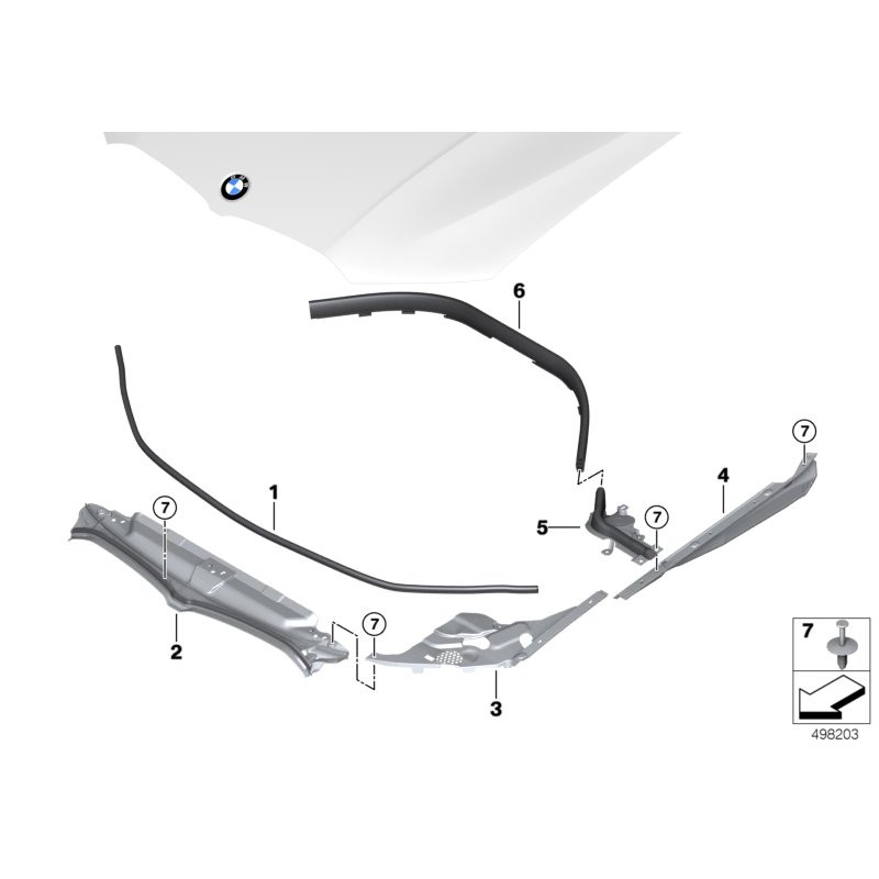 Couvercle du compartiment moteur central - Pièce d'origine BMW 51767461970