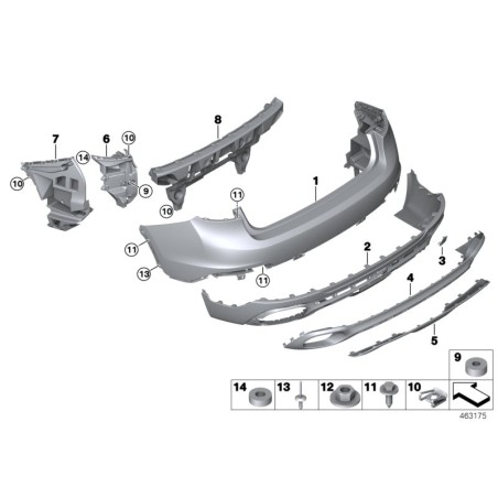 Couvercle arrière inférieur - Pièce d'origine BMW 51127319887 Couvercle arrière inférieur - Pièce d'origine BMW 51127319887