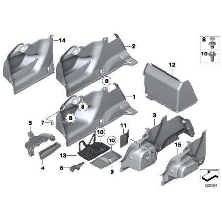 Couvercle droit - Pièce d'origine BMW 51717314089 Couvercle droit - Pièce d'origine BMW 51717314089