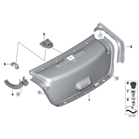 Cache Gouttière d'eau Arrière - Pièce d'origine BMW 51497364426