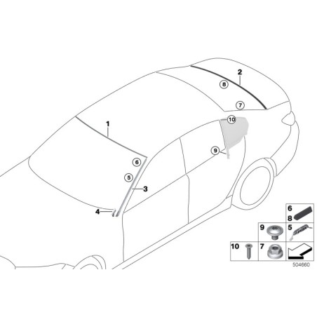 Couverture supérieure de pare-brise - Pièce d'origine BMW 51317427861