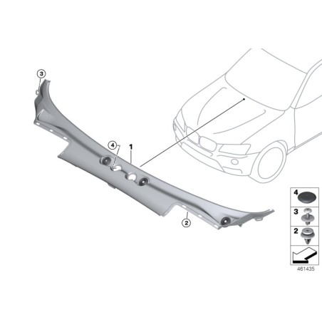Pièce d'origine - Couverture supérieure du pare-brise BMW 51717206135