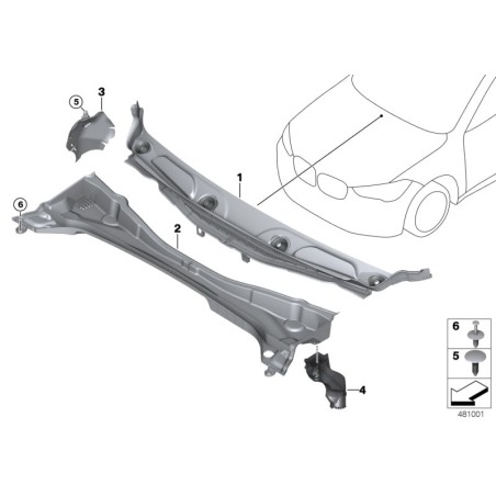 Cache de panneau de capot - Pièce d'origine BMW 51717350593