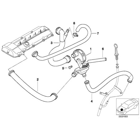 Soupape de régulateur de pression du carter - Pièce d'origine BMW 11617501566