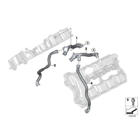 Tuyau de ventilation du carter des cylindres 1-4 - Pièce d'origine BMW 11157575640