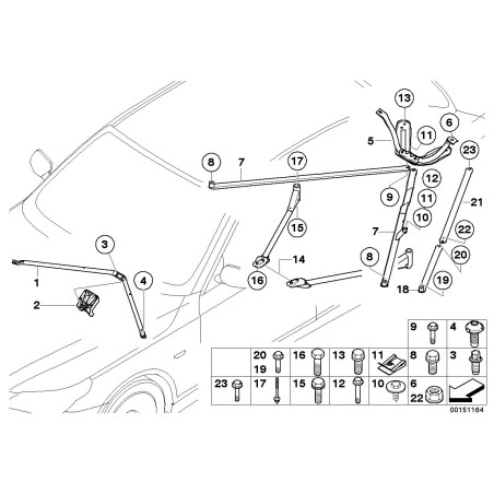 Entretoise en croix - Pièce d'origine BMW 51617046555