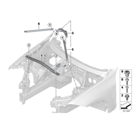 Entretoise en croix - Pièce d'origine BMW 51717228081
