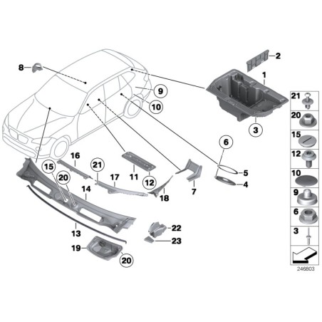 Joint d'étanchéité de traverse - Pièce d'origine BMW 51717163641