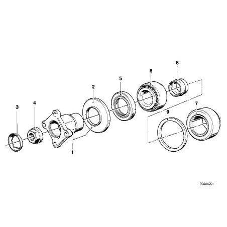 Manchon d'écrasement de l'arbre de pignon de différentiel - Pièce d'origine BMW 33121744368