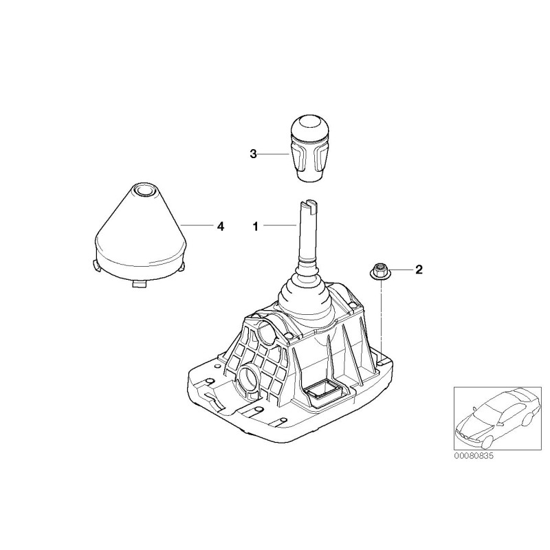 Pommeau de levier de vitesses CSL SMG en Alcantara - Pièce d'origine BMW 2282811