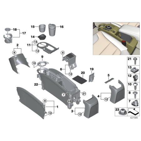 Porte-gobelet - Pièce d'origine BMW 51169283147 Porte-gobelet - Pièce d'origine BMW 51169283147