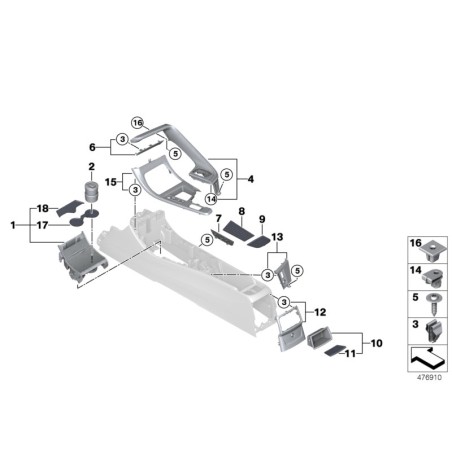 Porte-gobelet - Pièce d'origine BMW 51169299529
