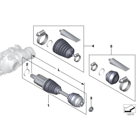 Kit de soufflet de cardan - Pièce d'origine BMW 31607545108 Kit de soufflet de cardan - Pièce d'origine BMW 31607545108