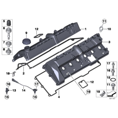 Boulon de couvercle de culasse avec joint - Pièce d'origine BMW 11127568809