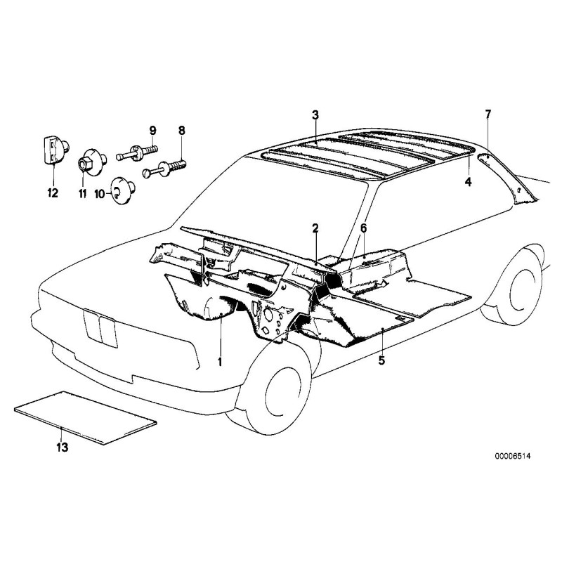 Isolation sonore du tableau de bord - Pièce d'origine BMW 51481906393
