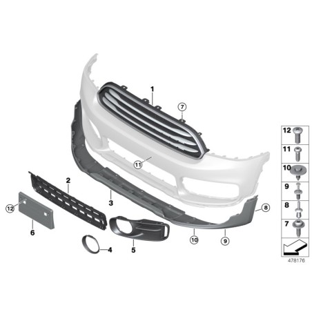 Grille décorative de capot - Pièce d'origine BMW 51137405407 Grille décorative de capot - Pièce d'origine BMW 51137405407