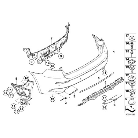 Garniture décorative gauche - Pièce d'origine BMW 51127210541 Garniture décorative gauche - Pièce d'origine BMW 51127210541