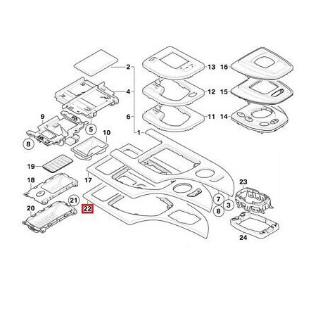 Panneau de décoration avec plateau à objets divers - Pièce d'origine BMW 51169170196