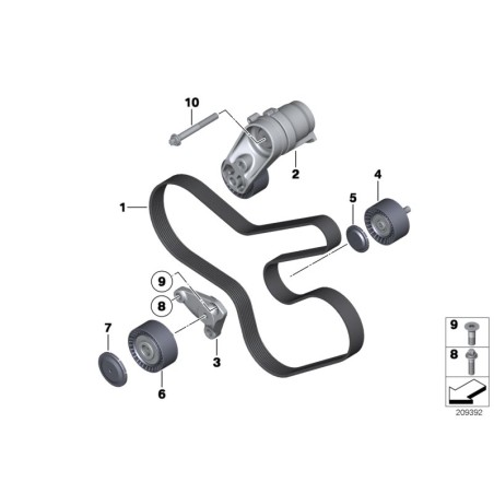 Poulie de déviation - Pièce d'origine BMW 11288673720