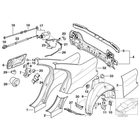 Déflecteur gauche - Pièce d'origine BMW 51718222167 Déflecteur gauche - Pièce d'origine BMW 51718222167