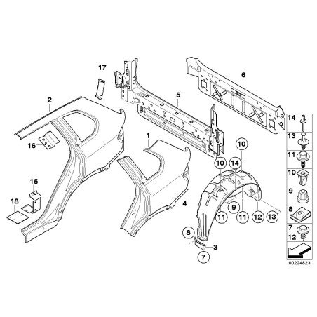 Lèvre de déflecteur arrière gauche - Pièce d'origine BMW 51627158383 Lèvre de déflecteur arrière gauche - Pièce d'origine BMW 51627158383