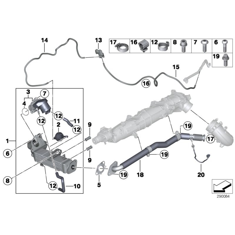 Collier de serrage de tuyau de refroidisseur EGR diesel - Pièce d'origine BMW 11717786146
